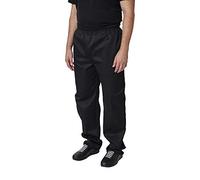 Whites Vegas Pantalon de cuisine mixte avec ceinture avec élastique, taille : 4XL, noir, polycoton, aspect élégant, adapté au lavage professionnel, A582-4XL