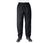 Whites Vegas Pantalon de cuisine mixte avec ceinture avec élastique, taille : L, noir, polycoton, aspect élégant, adapté au lavage professionnel, A582-L