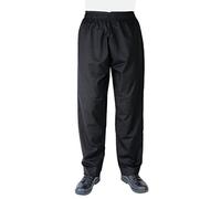 Whites Vegas Pantalon de cuisine mixte avec ceinture avec élastique, taille : XS, noir, polycoton, aspect élégant, adapté au lavage professionnel, A582-XS