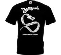 Whitesnake Fool for Your Loving Unisex 100% Cotton Short-Sleeve T-Shirts Black XL