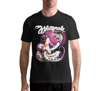 Whitesnake T Shirt Mens Fashion Shirt Cotton Tee Shirts Short Sleeve Black Graphic Unisex Tee Shirt Black XXL
