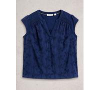 whitestuff White Stuff Amelia Embroidery Top bleu FR 40 (EU 38)