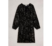 whitestuff White Stuff Faye Devore Velvet Dress Noir FR 38 (EU 36)