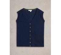 whitestuff White Stuff Nova Cotton Linen Blend Vest bleu FR 46 (EU 44)