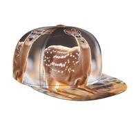 Whitetail Deer Fawn in Wilderness Print Casquette de baseball confortable en maille respirante Sports Golf Outdoor Fashion Wear Noir