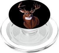 Whitetail Deer Portrait Antlers Wildlife Gift Animal Graphic PopSockets PopGrip pour MagSafe