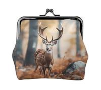 Whitetail - Petite pochette avec fermeture à glissière - Motif cerf faon dans la nature sauvage - Pour femme - Porte-monnaie pour cartes de crédit