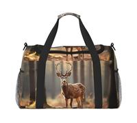 Whitetail Valise à bandoulière pour femme et homme Motif cerf faon dans la nature sauvage Stag2 Sac à bandoulière pour le yoga et les voyages, noir, One Size