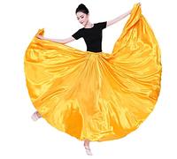Whitewed Jupe de Danse Orientale en Satin pour Adulte avec Jupe Fluide pour Danse Orientale