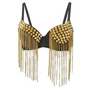 Whitewed Soutien-Gorge en Lingerie ¨¤ Rivets Clout¨¦s pour la Danse ¨¦gyptienne ATS Tribal Fusion Cabaret