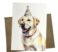 Whitman and Daughter Yellow Lab 1272 Carte d'anniversaire 12,7 x 17,8 cm, papier feutre texturé, intérieur vierge, enveloppe kraft de qualité supérieure, fabriquée aux États-Unis