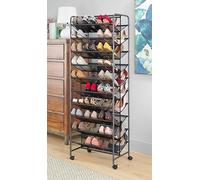 Whitmor Chariot à Chaussures Double Face à 10 Niveaux, Gris Acier