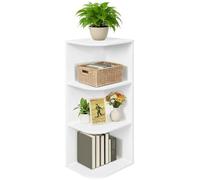 Whitmor Étagère d'angle ouverte à 3 niveaux, bibliothèque d'angle ouverte à 3 cubes, armoire de rangement pour salon, chambre à coucher, maison, bureau, 23,6 x 30,5 x 80 cm (L x l x H), blanc