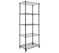 Whitmor Étagère de Rangement à 5 Niveaux en métal Robuste, capacité de 181,4 kg par étagère, 907,2 kg au Total, Assemblage Facile pour Cuisine, Garage, Plantes, 45,7 x 30,5 x 127 cm (L x l x H), Noir