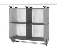 Whitmor Étagère de Rangement en Tissu à 4 Sections avec Tringle à vêtements chromée intégrée