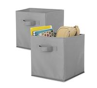 Whitmor Lot de 2 Cubes Pliables, Gris, Carton/PPNW