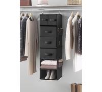 Whitmor Organiseur Multifonction à Suspendre avec Inserts de tiroir - 5 Sections - Organiseur de Placard - Noir