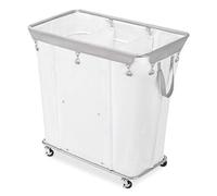 Whitmor Trieur à linge industriel 3 sections en polyester blanc