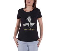 Whitney Houston Ladies T Shirt Noir and Blanc Photo Officiel Femme Skinny Fit Size S
