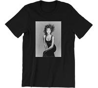 Whitney Houston T Shirt I Will Always Love You Dance with Somebody Bodyguard Black Manches Courtes(X-Large)