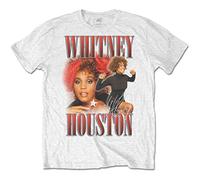 Whitney Houston - T-Shirt # M Unisex White # 90s Homage [Import]