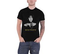 Whitney Houston - T-Shirt # M Unisex Black # Black & White Photo [Import]