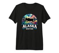 Whittier Alaska Aurora Borealis Souvenir d'élan T-Shirt Haut de Gamme