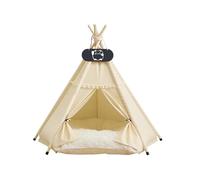 Whiwhi Chien Tente Tipi pour Animaux De Compagnie avec Coussin en Peluche Chat pour Chien Niche Chat Intérieur 60x60x70cm