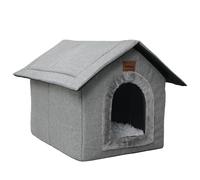 Whiwhi Maison pour Chat Niche pour Chien d’intérieur avec Coussin en Peluche Maison Pliable et Confortable Panier pour Chien ou Chat 40x35x40cm