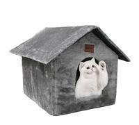 Whiwhi Niche pour Chat d’intérieur avec Coussin en Peluche Maison de Chat Abri Chaud et Confortable Lit pour Chat Panier pour Chat avec Fond Antidérapant 40x35x40cm