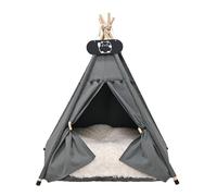 Whiwhi Tipi tente pour animaux de compagnie avec coussin double face Tente pour chien amovible et lavable Niche de luxe pour chien tente pour chat et maisons pour animaux de compagnie 40x40x50cm