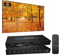 WHIY-Contrôleur De Mur Vidéo 3X3 Contrôleur De Mur Tv 4K 3X3 3X2 2X2 3X1 1X4 2X3 4X2 2X4,Avec Télécommande Pour 9 Tv Support De Rotation D'Image 180º.