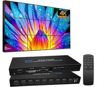 WHIY-Contrôleurs Mur Vidéo 4K 3X3 Video Wall Processor 1X1 1X2 1X3 1X4 2X1 2X2 2X3 2X4 3X1 3X2 4X1 4X2 Pour 9 Tv Support De Rotation D'Image 180º Épissure
