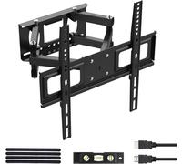 WHIY-Support Mural Tv 26-65 Pouces-Fixation Murale Tv Peut Contenir Jusqu'À 35Kg,Accroche Television Mural Orientable (± 45°),Incline (+8°,-12°) Et Étend,Support Vesa Pour Tv Plat/ Incurvé