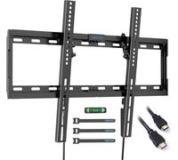 WHIY-Support Mural Tv Pour Téléviseurs Incurvés/Plats Led Lcd Oled Plasma De 37-80 Pouces Jusqu'À 55 Kg,Support Tv Mural Inclinable,Max Vesa 600X400 Mm,Niveau À Bulle Et Attaches De Câble Inclus