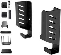 WHIY-Support Mural Universel Pour Tv Box/Routeur/Commutateurs Réseau/Modems,Compatible Avec Tp-Link,Mi Box,Apple Tv,Sky Q,Étagère Murale Pour Dispositifs Épaisseur < 4Cm,Noir