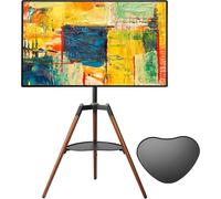 WHIY-Support Tv Sur Trépied Pour Écran De 32 À 60 Pouces Fait En Bois Hauteur Réglable Avec Rotation De 140 °-Pour Chambre À Coucher,Salon,Coin
