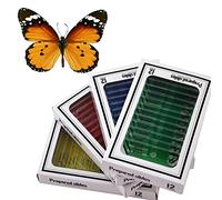 WhizKidsLab Lot de 48 Lames de Microscope Préparées en Plastique Animaux Insectes Plantes Fleurs 1 Véritable Spécimen de Papillon Jouet Educatif Scientifique pour Etudiants