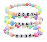 Whizmara 3 Bracelets Enfant K/p0p Movie Dem0n Hunt-ers, Perles Ru mi Zo ey Mi ra, Cadeau Bracelet Amitié Fille Hunt-rix Merch - Accessoires Cosplay pour Anniversaire, Noël et Fêtes
