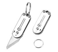 WhizNook 2 Pièces Mini Couteau Porte Clé de Poche Pliant Facile à Utiliser Portabilité Petit Couteau de Poche pour Voyage, Camping, L'Alpinisme, Randonnée, Activités de Plein Air