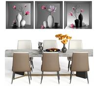 WhizNook 3 Pièces Stickers Muraux Vase 30x30cm, Stickers Muraux 3D Pour Vases, 3D Sticker Mural Plantes, Vases Sticker Mural, Autocollant Mural Vase 3D pour Salle de Bain, Salon, Cuisine