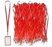 WhizNook Lot De 50 Porte Clé Tour De Cou Avec Boucle Pivotante En Métal, 45Cm Porte Clef Cou D'Identité, Tour De Cou Porte Clé, Porte Clé Tour De Cou Nylon pour Porte-Nom, Carte D'identité, Badges