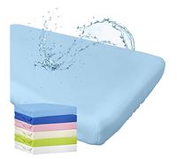 WhizProducts Drap housse avec protège-matelas intégré 70x140 cm (bleu clair) pour lit bébé