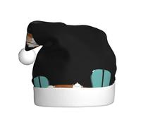 WHJDPP Afternoon Tea at the Round Table Picture Chapeaux de Noël en peluche pour hommes et femmes chapeaux de Noël adultes Nouvel An fêtes casquettes