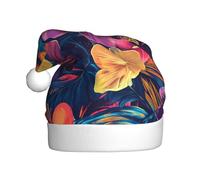 WHJDPP Among the Flowers Picture Chapeaux de Noël en peluche pour hommes et femmes, casquettes de fête du Nouvel An pour adultes