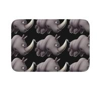 WHJDPP Angry Rhino Prints Tapis de salle de bain ultra absorbant avec dos antidérapant et polyester résistant à la décoloration 101,6 x 152,4 cm