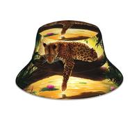 WHJDPP Animaux Tigre Image Chapeau Bob Réfléchissant Unisexe Léger Respirant Pliable Noir