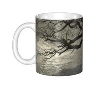 WHJDPP Arbre branches dans le vent Tasse en céramique pour cappuccino, latte, céréales, yaourt, lait, boissons chaudes ou froides Four à micro-ondes