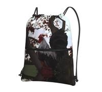 WHJDPP BackYard Sac à dos avec cordon de serrage - Sac de sport léger et imperméable avec poche zippée - Gym, voyage, yoga et randonnée