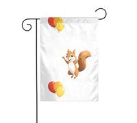 WHJDPP Ballons de jardin avec impression d'écureuil - 30,5 x 45,7 cm - Pour décoration de cour - Largeur de poteau de 3 cm (drapeau uniquement, mât non inclus)